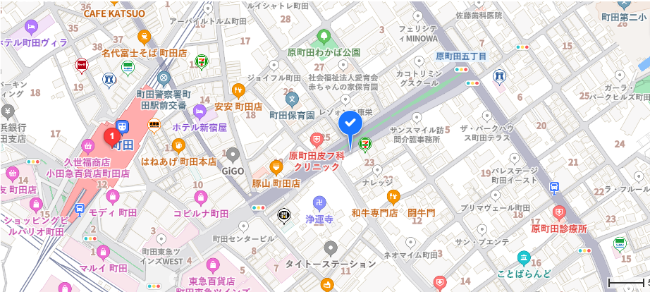 町田駅の乗降場所地図
